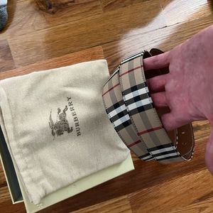 reversible burberry belt with original print and brown